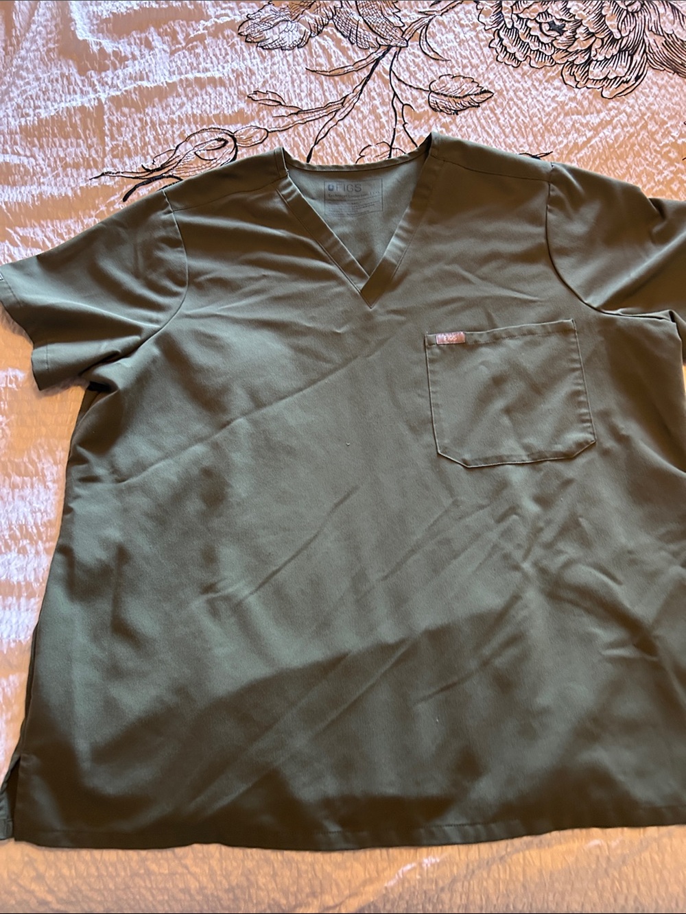 Figs Technical Olive Green XXL Scrub  Top